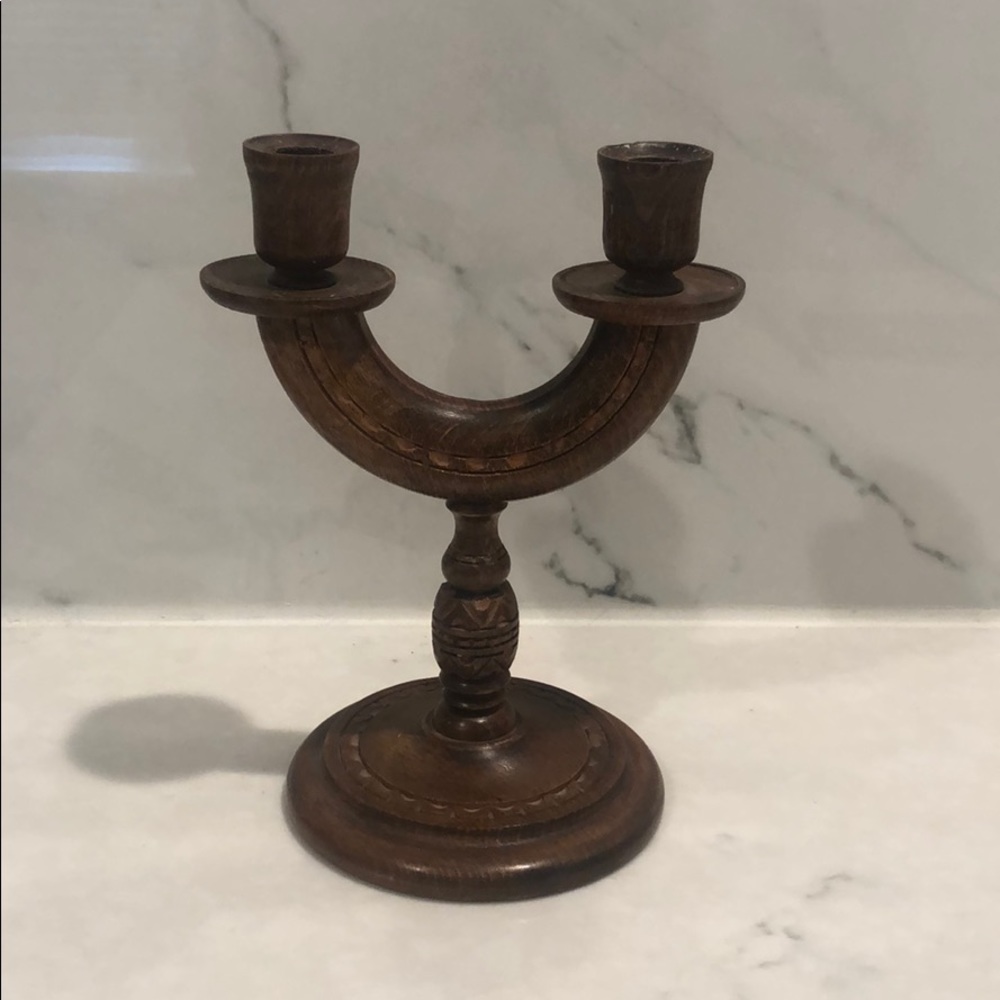 Wooden candle holder